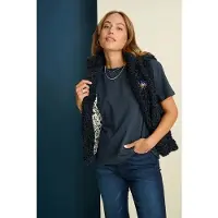 Pom Amsterdam Dames Blazers Gilet - Teddy Love - Blauw - Maat 34