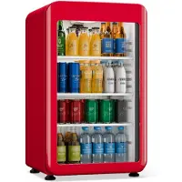 Klarstein Audrey Evo drankenkoelkast 95 L – Drankenkoeling met glazen deur, ledverlichting, regelbare temperatuur 0-10 °C, 3 schappen, stille werking