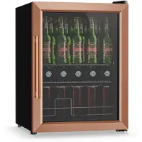 Klarstein drankkoelkast met glazen deur - 60 liter mini-drankkoelkast, dubbel glas, instelbare temperatuur 3-10 °C, uitneembare planken, onder het aanrecht te plaatsen, stil 39 dB