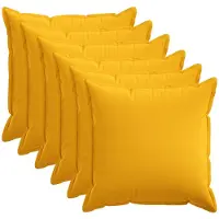 vidaXL Kussensloop 6 st HOUTEN Licht Geel 80 x 80 cm Faux Linnen