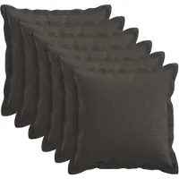vidaXL Kussensloop 6 st HOUTEN Donkergrijs 50 x 50 cm Faux Linnen