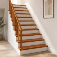 vidaXL Trap Tread 8 st 120 x 25 x 2 cm Bruin Massief Eikenhout