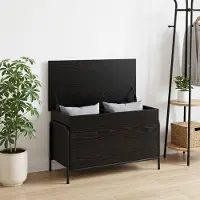 vidaXL Opbergbox Zwart eiken 80 x 40 x 49,5 cm Bewerkt hout