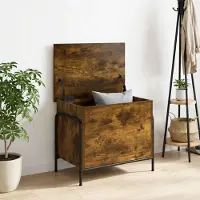 vidaXL Opbergbox Gerookt eiken 80 x 40 x 49,5 cm Bewerkt hout