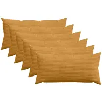 vidaXL Kussensloop 6 st HEERLEN Geel 40 x 70 cm corduroy
