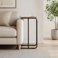 vidaXL Bijzettafel Artisanaal eiken 40 x 31 x 55 cm Bewerkt hout