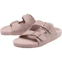 Dunlop Dames Synthetische Bont Dubbel Gesp Slide Slippers Open Teenzolen UK 3-8