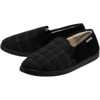 Dunlop Heren Geruite Volledige Slippers Zwart Houtskool Gevoerd VK 7-12