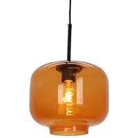 Olucia - ANNIEK - Hanglamp - Oranje / Zwart - Vorm: Rond