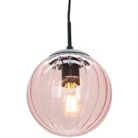 Olucia - RIFKA - Hanglamp - Roze / Zwart - Vorm: Rond