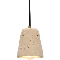 Olucia - CLAES - Hanglamp - Beige / Zwart - Vorm: Peer