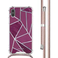 IMoshion Design hoesje met koord voor de Apple iPhone X / Xs - Bordeaux Graphic