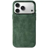 Alcanside Alcantara iPhone 18 Pro Hoesje Midnight Groen