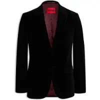 HUGO Extra slim-fit blazer van katoenfluweel Maat 46