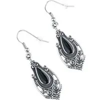 EtNox Oorbel - Black Romantic - voor Vrouwen - zilverkleurig - Maat Standard
