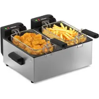 Tristar Haushaltsgeräte Frituurpan 2x3 liter - FR-9332 - Dubbele Friteuse 2x 1800W - Pannen apart te bedienen, koud zone - RVS