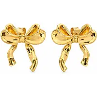 Cilla Jewels Goudkleurige Strik Oorknopjes met Lintdetail