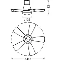 Osram HOMELIGHTING Ceiling Fan Leste 445mm 21W CCT Plafondventilator 21 W (Ø) 445 mm Met lamparmatuur, Met afstandsbediening, Dimbaar, Timer
