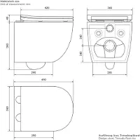 LuxeBath Randloze wandcloset met nano-coating 49,5 cm zwart mat keramiek
