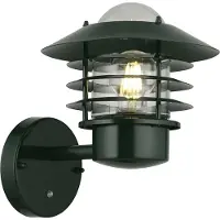 Olucia - FELICE - Buitenmuurlamp met schemersensor - Groen - Vorm: Rond