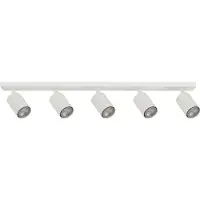 Sigma Plafondspot Zoom, 5-lamps, wit dimbaar, wit / opaal, Woon-/ Eetkamer, metaal, Modern, buitenspot