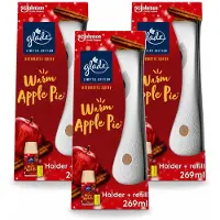 Glade 3 x - Houder Automatische Spray - Warme Appeltaart Limited Edition - 269 ml - Voordeelverpakking - 3 stuks