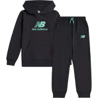 New Balance joggingpak zwart/mintgroen Jongens/Meisjes Sweat Capuchon Effen - maat 164