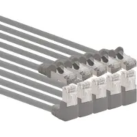 1aTTack.de 2m CAT6 90° gebogen LAN-netwerkkabel RJ45, 5 stuks - grijs