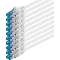 1aTTack.de CAT6 Gigabit LAN-netwerkkabel - 10 stuks, 1 meter, 1000 Mbit/s - RJ45, wit