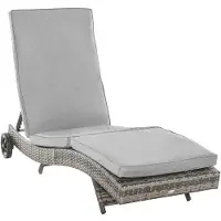 Outsunny Enkele Rattan Ligstoel (Eenvoudig) Metaal, PE-Rattan, Polyester 207L x 70B x 70H cm Grijs