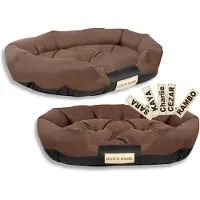 AIO Factory Hondenbed, 115x95 cm, gepersonaliseerd, waterdicht, bruin