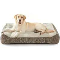 Famanu Orthopedisch hondenbed voor grote honden, wasbaar en met afneembare hoes, hondenbank met verhoogde rand, antislip, zachte fleece