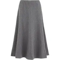 We fashion - Dames midi rok met wollen look - Regular fit - Grijs - Maat: XXL