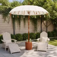 vidaXL Balinese parasol met basis Rond 190 x 190 x 295 cm
