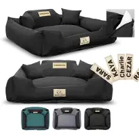 AIO Factory Hondenbed KINGDOG MM43, 115x95 cm, personaliseerbaar, afneembaar, antislip, zwart