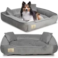 AIO Factory Hondenmand, speelbox, 115x95 cm, fluweel, grijs