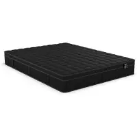 Vente-unique Set matras en lattenbodem 180 x 200 cm - Wit met opbergruimte + hybride matras met pocketveren 7 zones, vormgeheugenschuim en zwarte tijk dikte 25 cm - van YSMÉE TOLCA