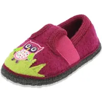 Beck Huisschoenen 'Eule' lichtgroen / rosa / donkerroze