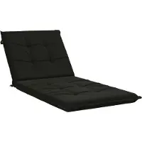 vidaXL Ligstoel Kussen GEMERT 100% Polyester Zwart 190 x 80 x 9 cm