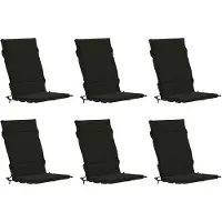 vidaXL Kussen voor stoel met hoge rug GEMERT 6 st 100% Polyester Zwart