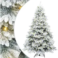 vidaXL Kunstkerstboom met 300 LED met standaard Wit 240 cm PE en PVC