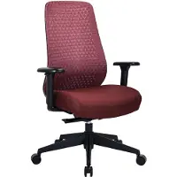 Hjh OFFICE Bureaustoel / Draaistoel Verviq, rugleuning van 3D-gaas / zitting van bordeauxrode stof,