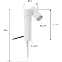 PRIOS prikspot Tulimar, 1-lamp, wit, IP65 dimbaar, wit / opaal, Aluminium, Modern