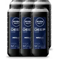 Nivea 6 x MEN - Douchegel - Deep Clean 3-in-1 - 500 ml - Voordeelverpakking - 6 stuks