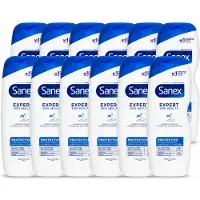 Sanex 12 x – Douchegel – Expert Skin Health Protector – 600 ml - Voordeelverpakking - 12 stuks