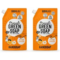 Marcel's Green Soap 2 x Marcel’s Green Soap – Handzeep Navulling – Sinaasappel & Jasmijn – 500 ml - Voordeelverpakking - 2 stuks