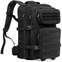 KROSER Tactische Rugzak 38L – 50 x 30 x 30 cm – Militaire Rugzak – Waterafstotend – 5 Vakken – Leger - Wandelrugzak – Zwart