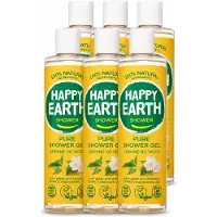 Happy Earth 6 x – Douchegel – 100% Natuurlijk Jasmine Ho Wood – 300 ml - Voordeelverpakking - 6 stuks