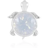 Cavill - Zilveren Hanger Maritiem Schildpad Design - 925 Sterling Zilver Gerhodineerd - 8,22 ct Maanblauwe Kwarts & 0,07 ct Zirkonia