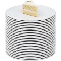 COSY&TRENDY Cosy & Trendy Gebaksbordjes - 30x stuks - wit - glas - D19 cm - Kleine ronde bordjes - taart schoteltjes - dessert bordjes